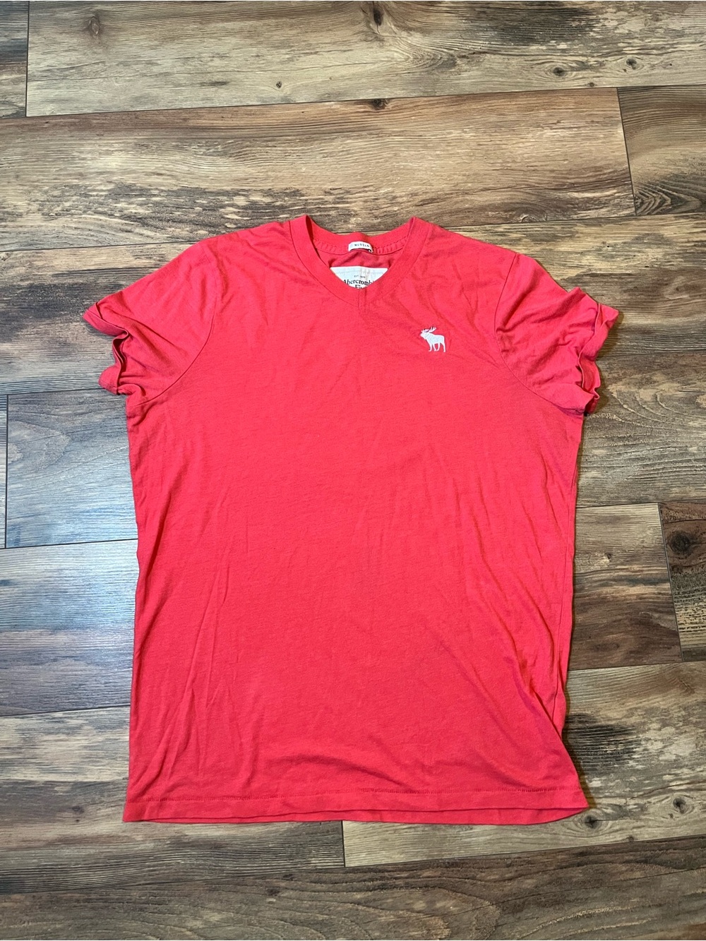 Abercrombie Fitch Y2K Muscle T-Shirt Mens XXL Red Short Sleeve Cotton Blend Logo